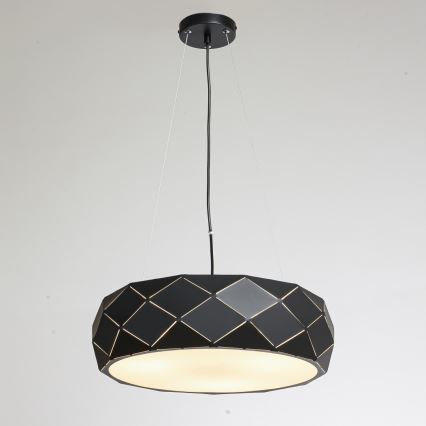 Luster na kabelu REUS 3xE27/40W/230V Ø 47 cm crni