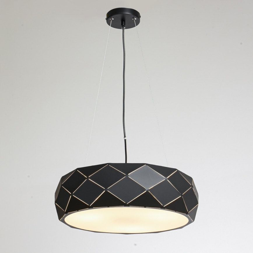Luster na kabelu REUS 3xE27/40W/230V Ø 47 cm crni