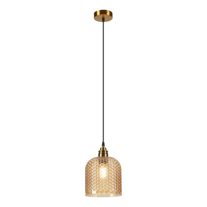 Luster na kabelu ROCCO 1xE27/15W/230V zlatna/dimljeno-bež
