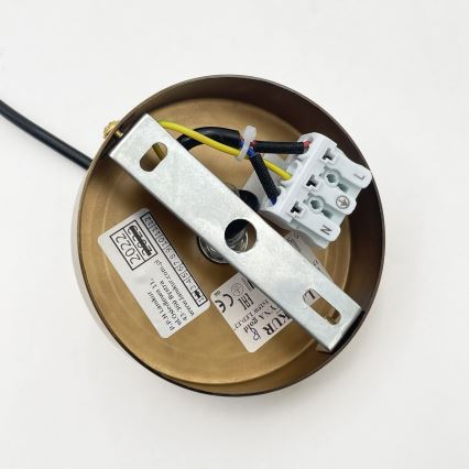 Luster na kabelu ROCCO 1xE27/15W/230V zlatna/dimljeno-bež