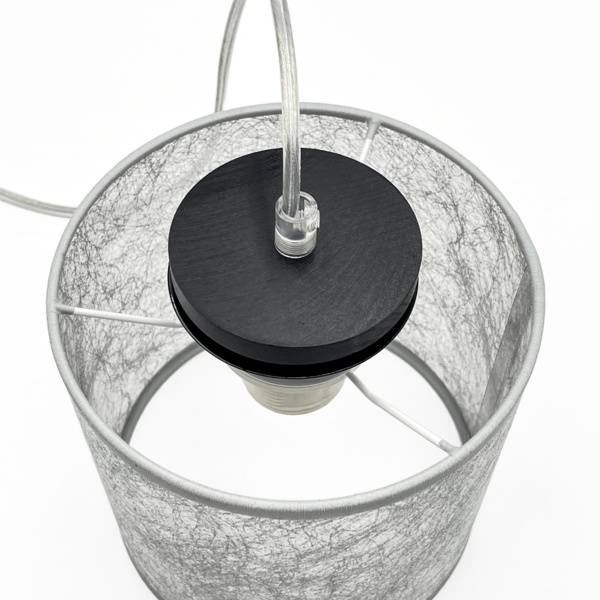 Luster na kabelu ROSA 1xE27/60W/230V crna/siva