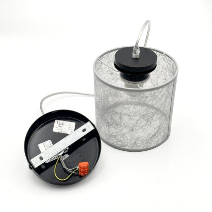 Luster na kabelu ROSA 1xE27/60W/230V crna/siva