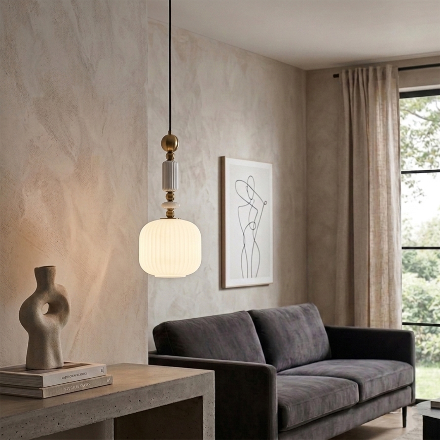 Luster na kabelu ROYAL 1xE27/15W/230V zlatna/bijela