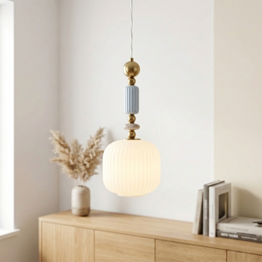Luster na kabelu ROYAL 1xE27/15W/230V zlatna/bijela