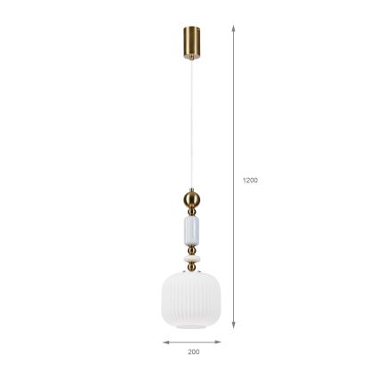 Luster na kabelu ROYAL 1xE27/15W/230V zlatna/bijela