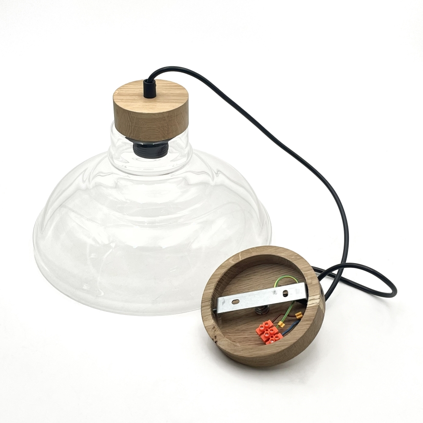 Luster na kabelu SINGLE 1xE27/60W/230V Ø 28 cm hrast