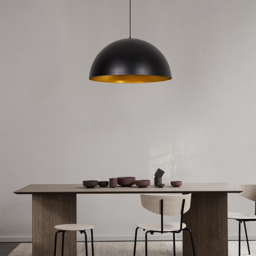 Luster na kabelu SIVANI 1xE27/40W/230V Ø 60 cm crna/bakrena