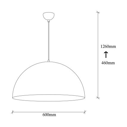 Luster na kabelu SIVANI 1xE27/40W/230V Ø 60 cm crna/bakrena