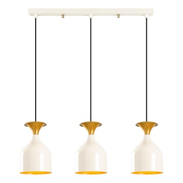 Luster na kabelu SIVANI 3xE27/40W/230V bijela/bakrena