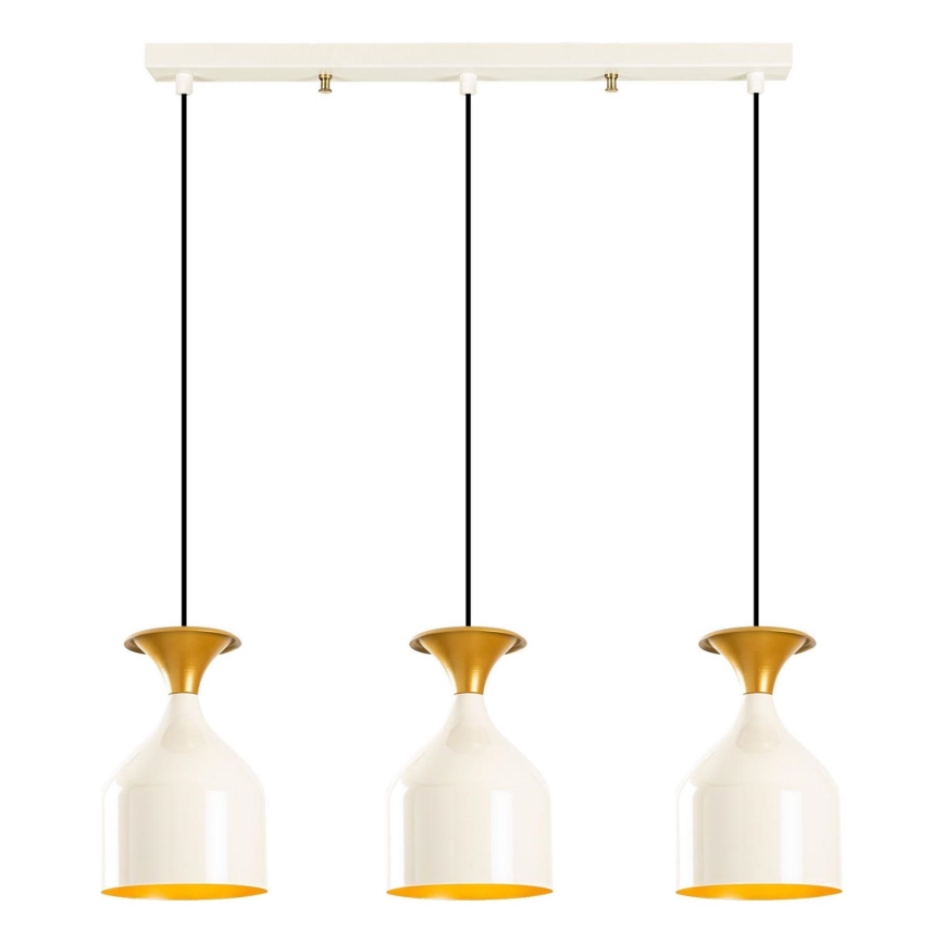 Luster na kabelu SIVANI 3xE27/40W/230V bijela/bakrena