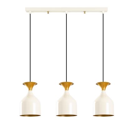 Luster na kabelu SIVANI 3xE27/40W/230V bijela/bakrena