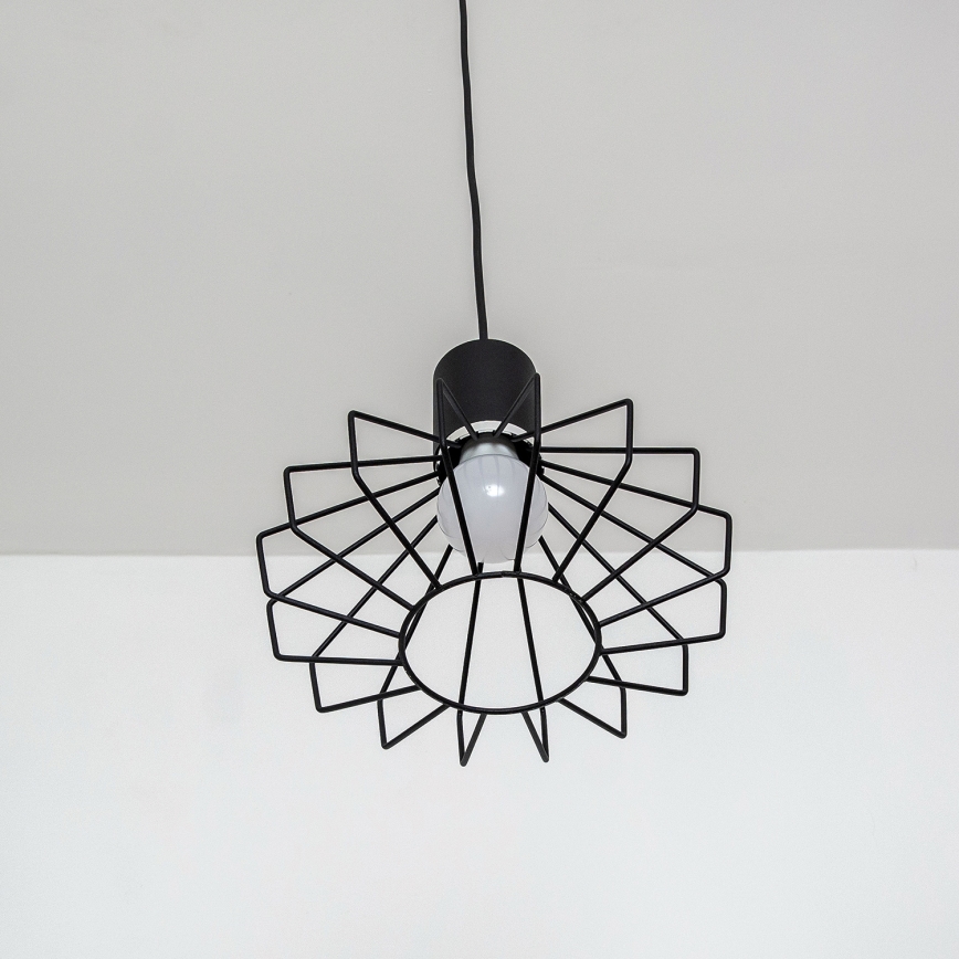 Luster na kabelu SOLANO 3xE27/15W/230V crna/sjajni krom
