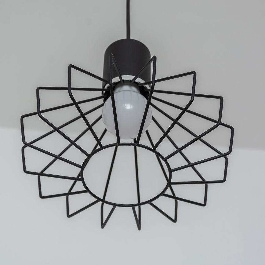 Luster na kabelu SOLANO 3xE27/15W/230V crna/sjajni krom