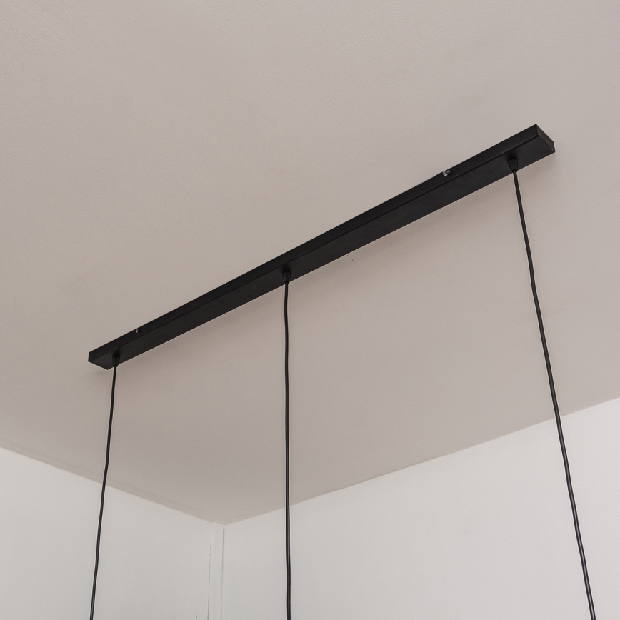 Luster na kabelu SOLANO 3xE27/15W/230V crna/sjajni krom