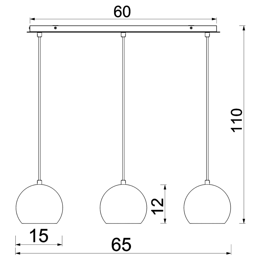 Luster na kabelu SOOL 3xE27/15W/230V bijela