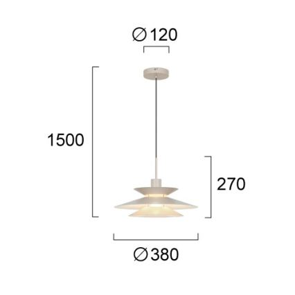 Luster na kabelu STEVI 1xE27/40W/230V bež