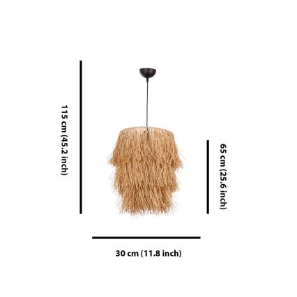 Luster na kabelu TASSEL 1xE27/40W/230V rafija