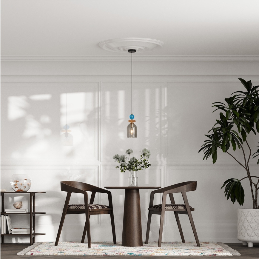 Luster na kabelu TROPEA 1xE27/15W/230V crna/dimno plava/bež