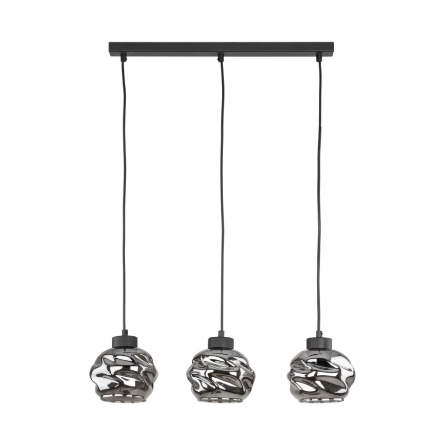 Luster na kabelu ZULIA 3xE27/15W/230V crna/zadimljena crna