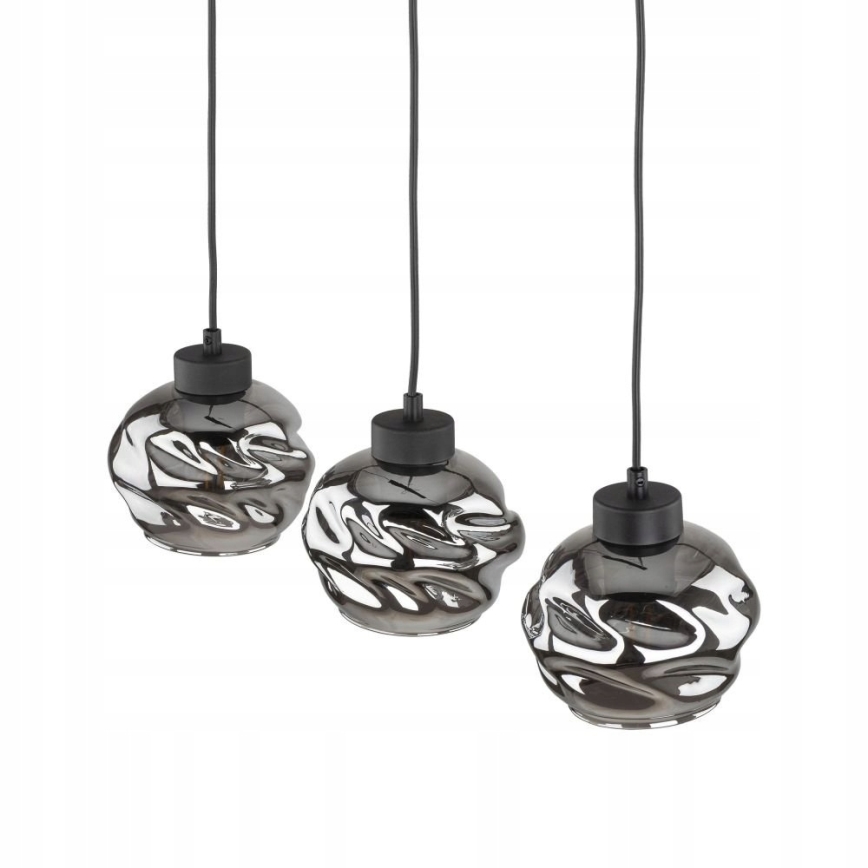 Luster na kabelu ZULIA 3xE27/15W/230V crna/zadimljena crna