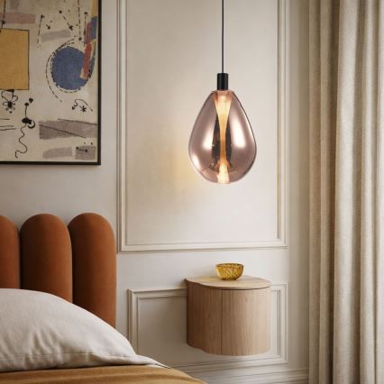 Luster na kablu DENSO 1xG9/5W/230V Ø 20 cm bakrena/crna