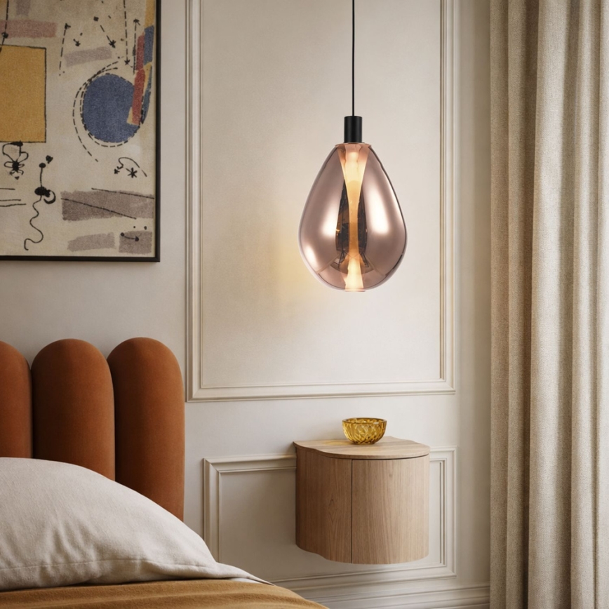 Luster na kablu DENSO 1xG9/5W/230V Ø 20 cm bakrena/crna