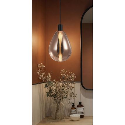 Luster na kablu DENSO 1xG9/5W/230V Ø 20 cm bakrena/crna