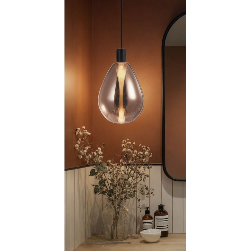 Luster na kablu DENSO 1xG9/5W/230V Ø 20 cm bakrena/crna