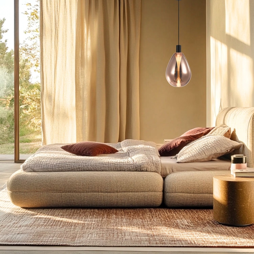Luster na kablu DENSO 1xG9/5W/230V Ø 20 cm bakrena/crna