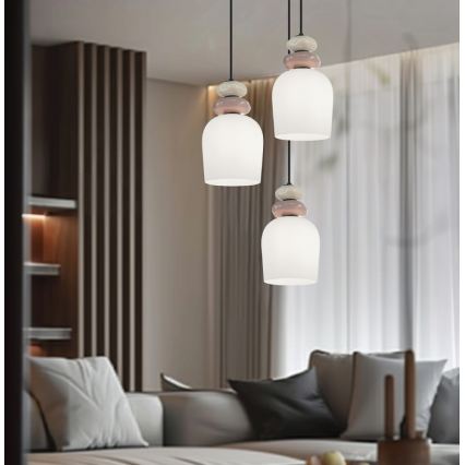 Luster na kablu HILDA 3xE14/40W/230V crna/smeđa