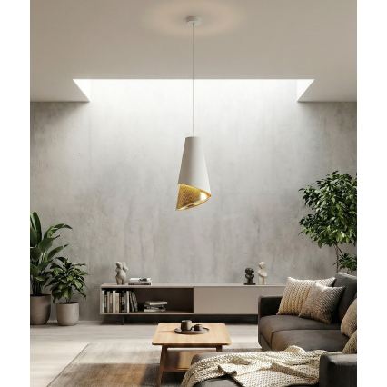 Luster na kablu MODA 1xE27/15W/230V bijela/zlatna