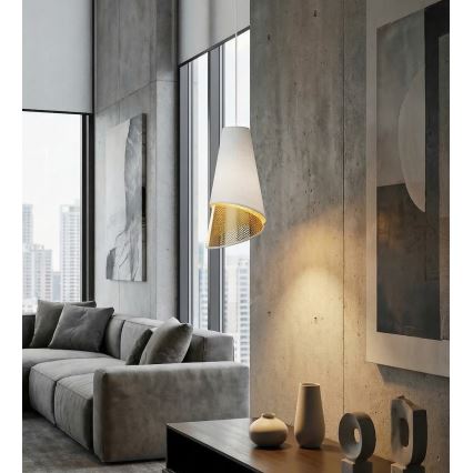 Luster na kablu MODA 1xE27/15W/230V bijela/zlatna
