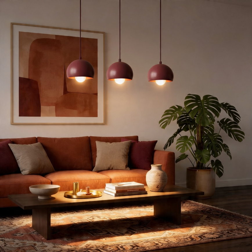 Luster na kablu SOOL 3xE27/15W/230V bordo