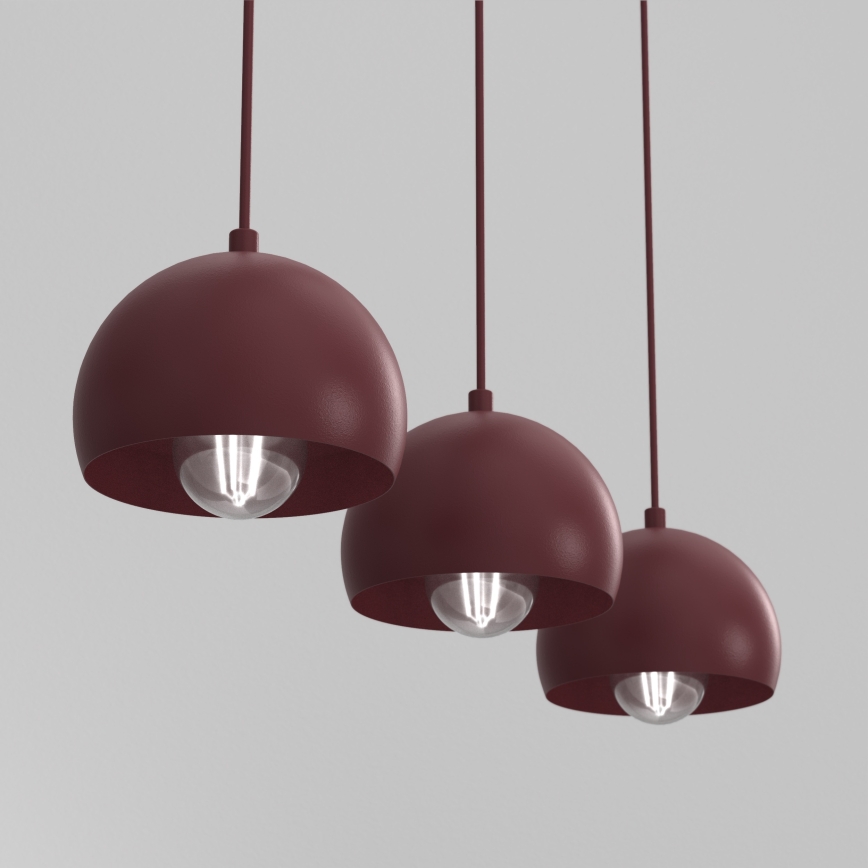 Luster na kablu SOOL 3xE27/15W/230V bordo
