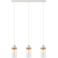 Luster na kablu WOODNEST 3xE27/15W/230V borovina/krem