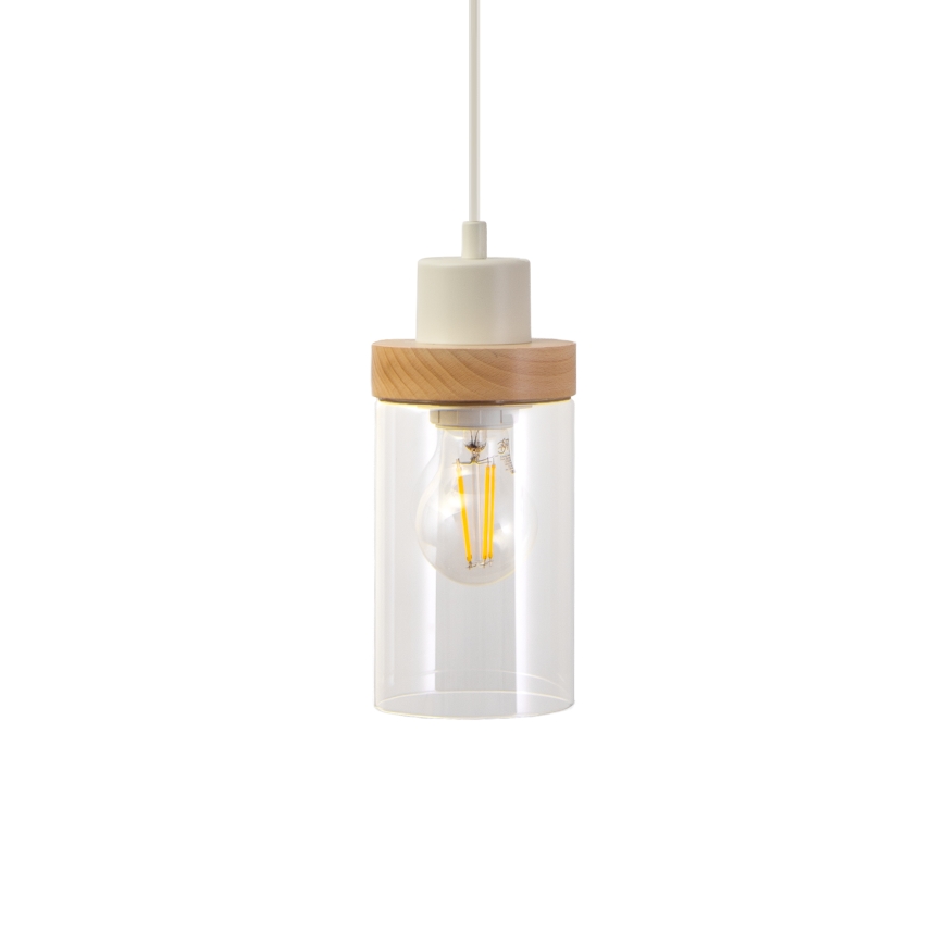 Luster na kablu WOODNEST 3xE27/15W/230V borovina/krem