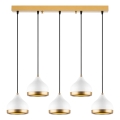 Luster na konopné špagátu YILDO 5xE27/40W/230V bijela/zlatna