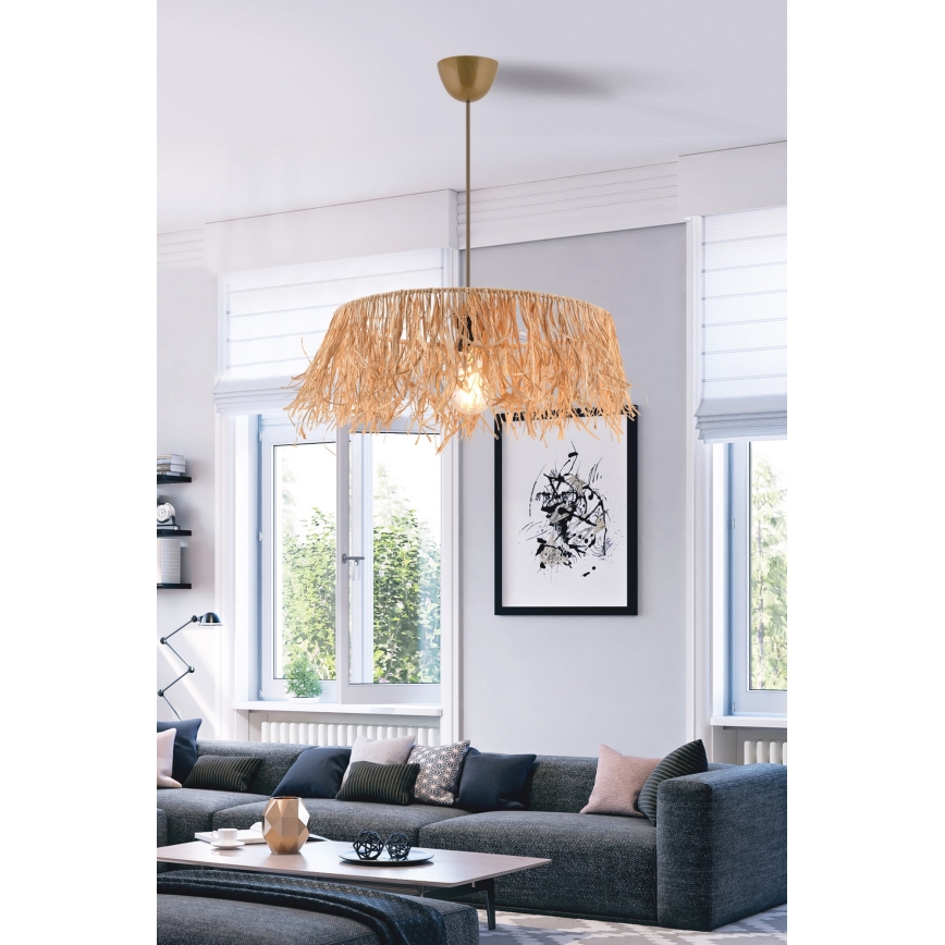 Luster na konopnoj žici MARISKA 1xE27/40W/230V rafija