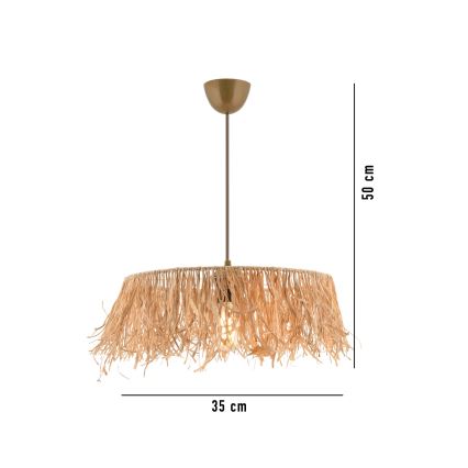 Luster na konopnoj žici MARISKA 1xE27/40W/230V rafija