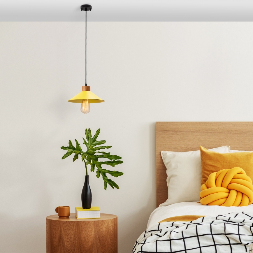 Luster na konopu MANAVGAT 1xE27/40W/230V žuta/smeđa