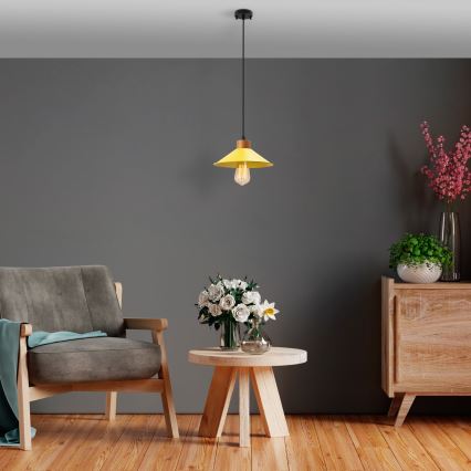 Luster na konopu MANAVGAT 1xE27/40W/230V žuta/smeđa