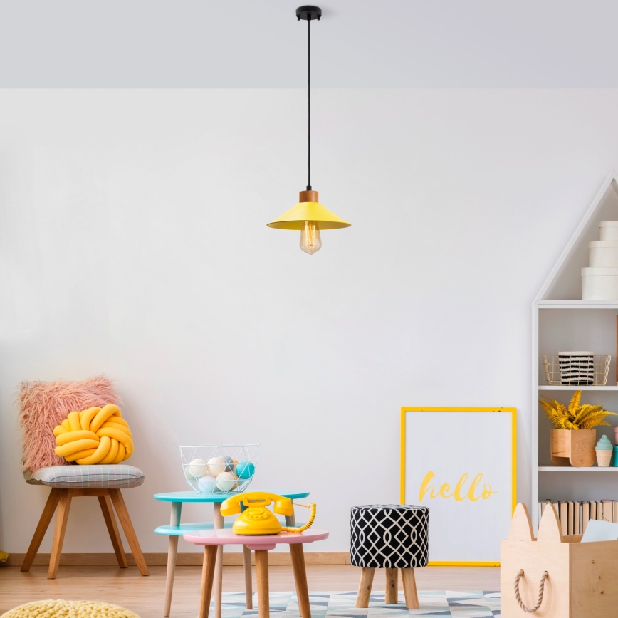 Luster na konopu MANAVGAT 1xE27/40W/230V žuta/smeđa