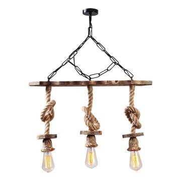 Luster na lančanoj ovjesu EREBOS 3xE27/40W/230V smeđa