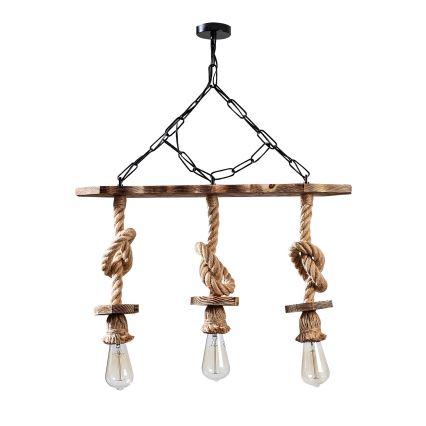 Luster na lančanoj ovjesu EREBOS 3xE27/40W/230V smeđa