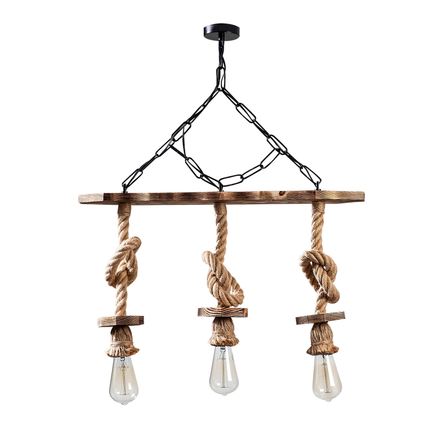 Luster na lančanoj ovjesu EREBOS 3xE27/40W/230V smeđa