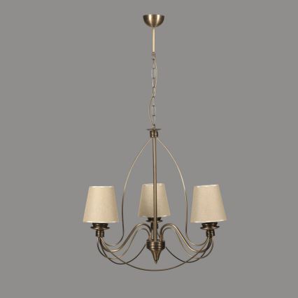 Luster na lančiću CLASSIC 3xE14/40W/230V brončana/bež