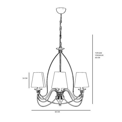 Luster na lančiću CLASSIC 3xE14/40W/230V brončana/bež