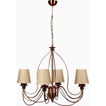 Luster na lančiću CLASSIC 4xE14/40W/230V brončana/bež