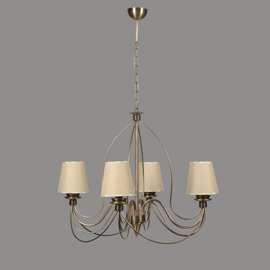 Luster na lančiću CLASSIC 4xE14/40W/230V brončana/bež