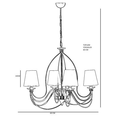 Luster na lančiću CLASSIC 4xE14/40W/230V brončana/bež